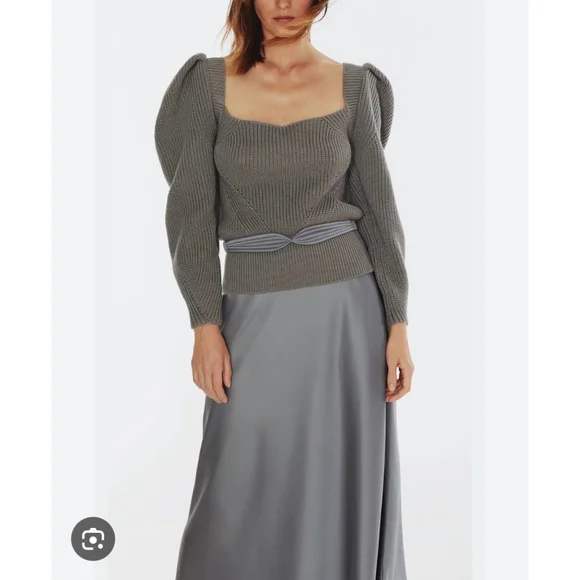 Anna October Rachel Sweater – Grey – Puffed Sleeve – Wool Blend – Size M - Picture 3 of 13